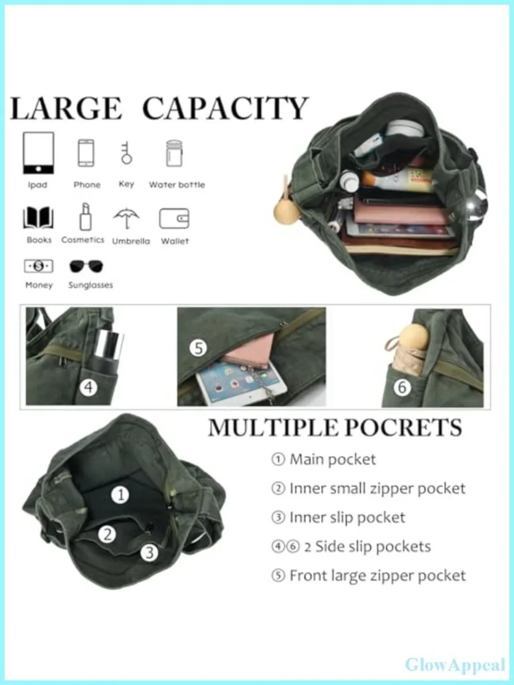 N/A canvas hobo